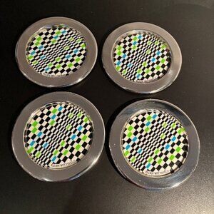 Rare Set of 4 Ritzenhoff Stainless Steel Coasters Designed by Ellen Wittefeld